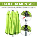Ombrellone da Giardino Doppio 460x270x240 cm in Acciaio e Poliestere Verde