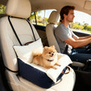 Seggiolino Auto per Cani Piccoli con Guinzaglio di Sicurezza Sfoderabile e Lavabile in Cotone e PP Blu      