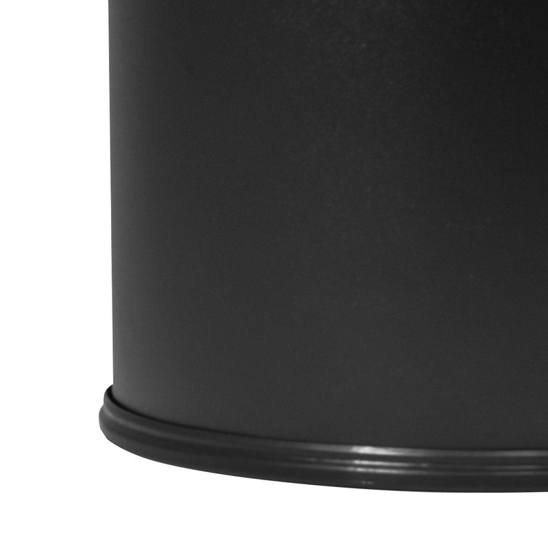 Cestino Gettacarte Posacenere Ø30 cm in Metallo Nero Opaco 15L per Interno Esterno