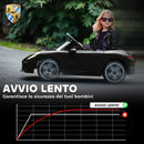 Macchina per Bambini 3-5 Anni con Licenza Ufficiale RUF GT Telecomando Cintura di Sicurezza e Musica Nero      