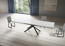 Tavolo Allungabile 200-304x90x77 cm Niket Bianco Frassino Gambe Antracite