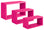 Set 3 Mensole da Parete Rettangolare in Fibra di Legno Trittico Fuxia
