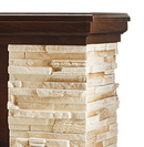 Camino Elettrico da Pavimento 90,3x98x30 cm Effetto Fiamma 2000W Rock & Galileo Gold Noce