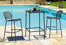 Tavolino Quadrato Alto da Giardino 60x60 cm in Ferro Vorghini Angera Antracite