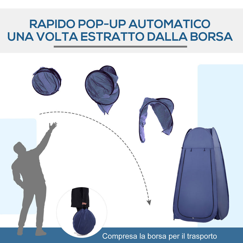 Tenda da Doccia Pop Up Impermeabile 100x100x185 cm in Poliestere Blu Navy   
