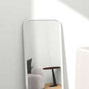 Specchio Verticale da Parete o da Terra 35x2x120 cm Cornice in MDF con Bordi Arrotondati Bianco