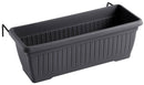 Vaso 50x20x17,3 cm in Polipropilene con Supporto Kit Cassetta Coste 50 Antracite