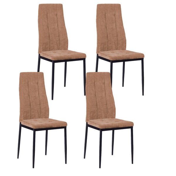 Set 4 Sedie 50x44x96 cm in Tessuto Milano Nocciola sconto