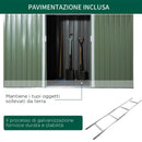 Casetta Box da Giardino 280x130x172 cm in Lamiera di Acciaio Verde Chiaro