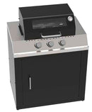 Mobile Cucina Barbecue a Gas 90,2x60,7x94 cm con 3 Fuochi e Armadietto in Acciaio Nero      
