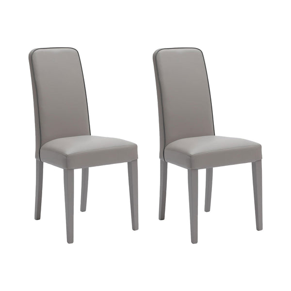 sconto Set 2 Sedie 59x46xH99 cm in Similpelle Anita Grigio Scuro