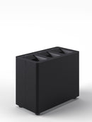 Pattumiera a 3 Scomparti Totale 24 L 48,5x25,5x39 cm con Contenitori Interni in Acciaio Verniciato Nero 