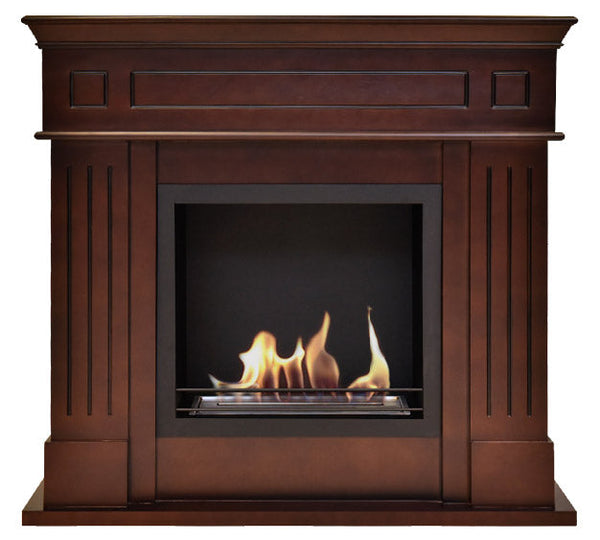 Cheminée au sol au bioéthanol 110x102x37 cm Noyer Dalya acquista