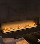 Camino a Vapore Elettrico da Incasso Invapo Inside C2200 con Ricarica Automatica Effetto Fiamma 3D in Acciaio Nero      