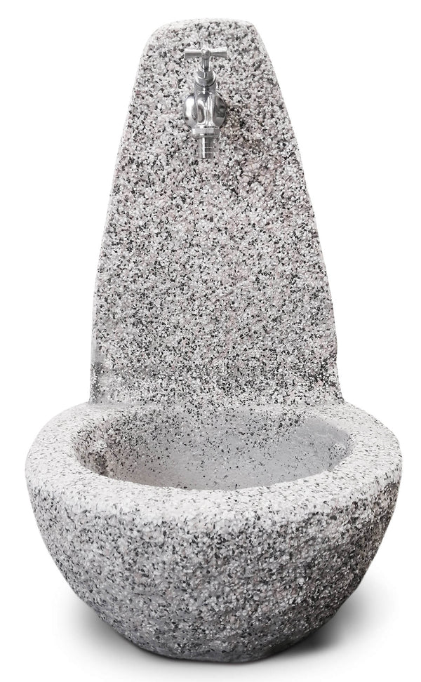acquista Fontana da Giardino Senza Rubinetto in Cemento Granulato di Marmo Cuneo Bianco/Nero