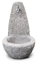 Fontana da Giardino Senza Rubinetto in Cemento Granulato di Marmo Cuneo Bianco/Nero