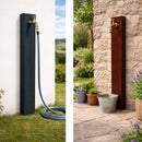 Fontana a Muro da Giardino Con Rubinetto 18x6x100 cm In Acciaio Effetto Corten