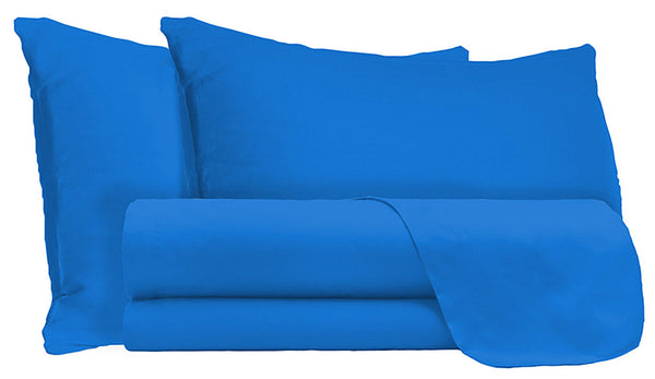 sconto Ensemble de draps doubles au-dessus et en dessous et taies d'oreiller de couleur unie Royal