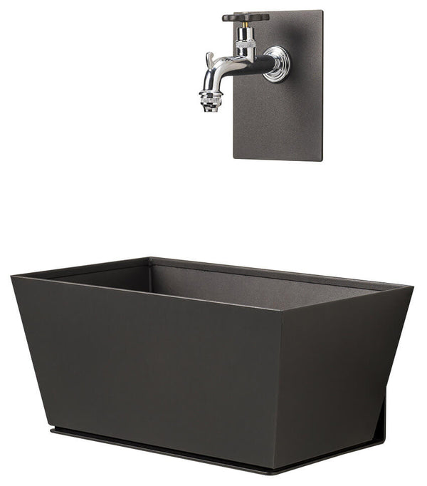 Fontaine Murale de Jardin avec Robinet et Baignoire Belfer 42/PRQ Anthracite sconto