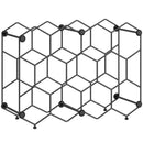 Portabottiglie Design Geometrico a Nido d'Ape in Metallo Nero      