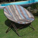 Poltrona Poltroncina Pieghevole con Struttura in Ferro e Cuscini in Poliestere 82X73X80Cm