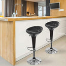 Sgabello Cucina Regolabile in Acciaio e ABS Seduta Girevole Nero Casa Bar