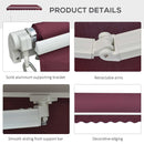 Tenda da Sole 295x250 cm in Alluminio e Poliestere Rosso Scuro