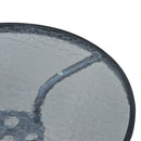 Tavolino da Giardino in Ferro con Piano in Vetro Temperato Nero Ø60x70 cm 