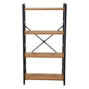 Libreria 4 ripiani 60x28xh117 cm in Metallo e Legno Achille Naturale