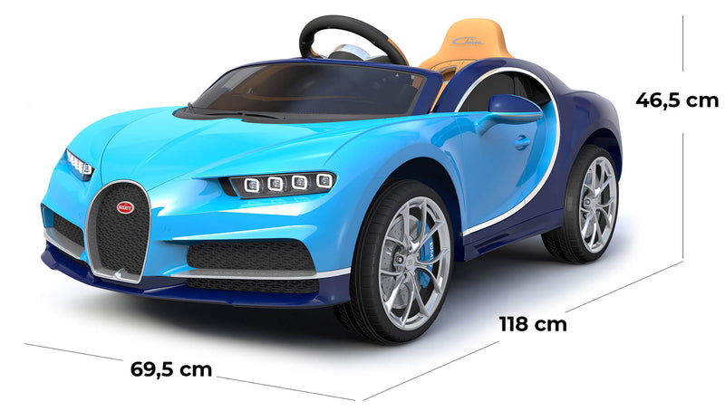 Macchina Elettrica per Bambini 12V con Licenza Bugatti Chiron Blu