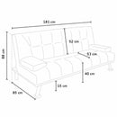 Divano Letto 181x85x88 cm in Similpelle Beige