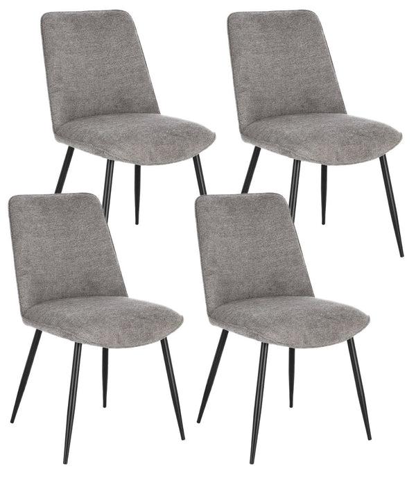 sconto Lot de 4 chaises Cora 48x62x84 cm en tissu noir et gris foncé