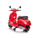 Moto Elettrica per Bambini Licenza Piaggio Vespa GTS Super con Batteria 12V e Luci LED Rosso      