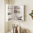 Armadietto Porta Medicinali da Parete 40x18x60 cm con 2 Chiavi e 6 Scomparti in Acciaio Laminato Bianco      
