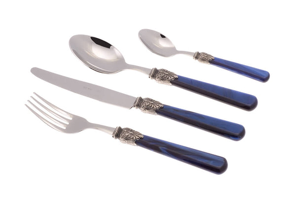 prezzo Service de Couverts 24 Pièces en Acier Inoxydable Bleu Rivadossi Sandro Elena