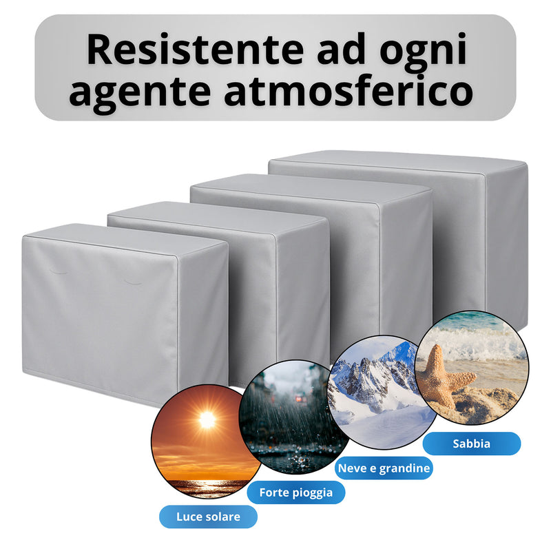 Copri Condizionatore da Esterno Impermeabile Taglia L in PVC Finitura Liscia Grigio