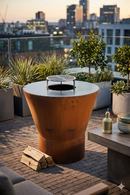 Barbecue a Legna Ø80x78 cm Azalea in Acciaio Effetto Ruggine