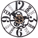 Orologio da Parete Ø60 cm in Mdf e Metallo Nero