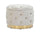 Conteneur Puff Crème Riche Ø55x42 cm en Bois Éponge Crème et Or, Polyester et Acier