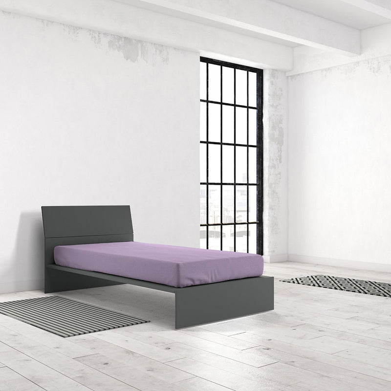 Lenzuolo Sotto con Angoli ed Elastico Tinta Unita Lilla