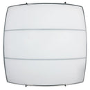 Plafoniera 1xE27 Ganci Cromo Vetro Lastra Serigrafato Bi 2 Righe E-Energy Luce