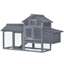 Pollaio Gabbia per Galline da Esterno 150,5x54x87 cm in Legno Grigio