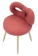Sedia Mini Ilary Rosa Ø40x67 cm in MDF e Spugna e Ferro e Poliestere Rosa e Oro      