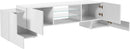 Mobile TV 4 Ante 190x35/45x45 cm Pillon Bianco Lucido
