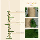 Albero Tiragraffi per Gatti Asta Regolabile a Soffitto Alto 202-242 cm Verde   