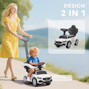 Macchina Cavalcabile per Bambini 1-3 Anni Convertibile in Passeggino con Licenza Mercedes in PP Bianco      