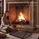 Parascintille per Camino Pieghevole a 3 Pannelli 133x1x77 cm in Metallo Verniciato Nero      