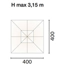 Ombrellone Telescopico da Giardino in Alluminio 4X4m con Manovella Vorghini ConTract Bianco e Tortora