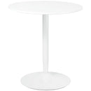 Tavolino Ø70x75 cm in MDF e Acciaio Bianco
