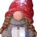 Gnomo resina con regali e led rosso cm 20x18,5xh43,5